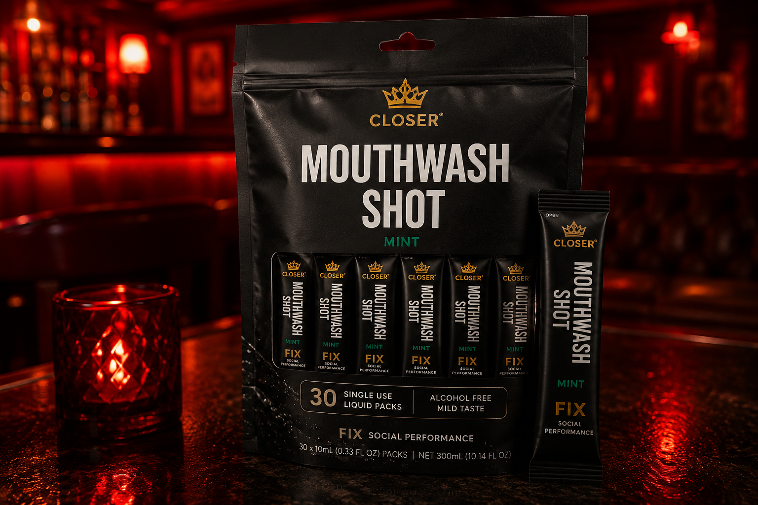 CLOSER - single use mouthwash shots - 30 pack