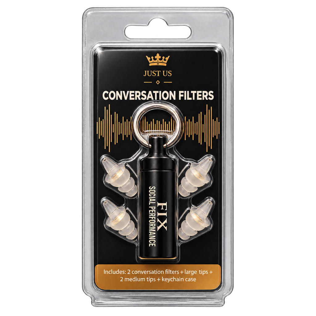 JUST US – Conversation Filters – 2 Plugs + Keychain Case